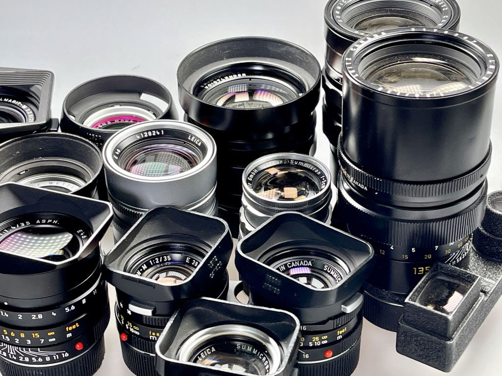 Leica M Objektive nebeneinander