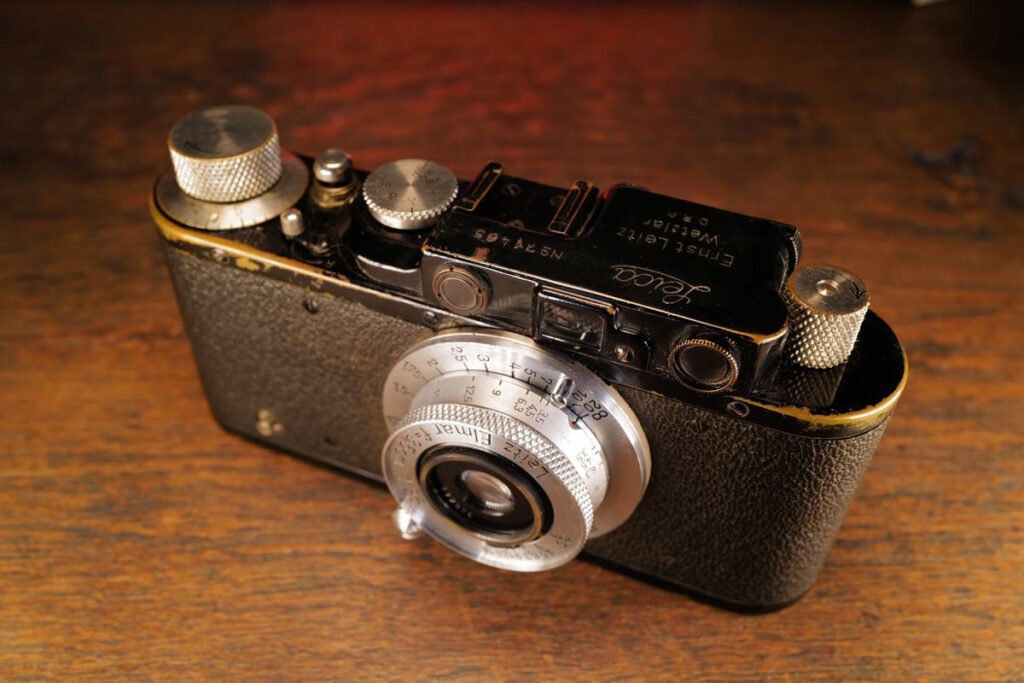 Leica II Modell D von oben gesehen mit Elmar Objektiv
