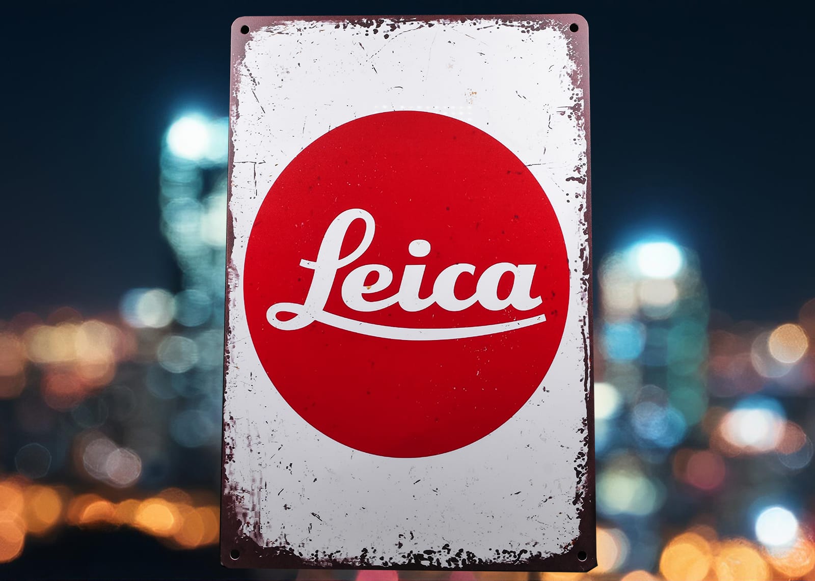 Leica Vintage Metallschild, Aluminium