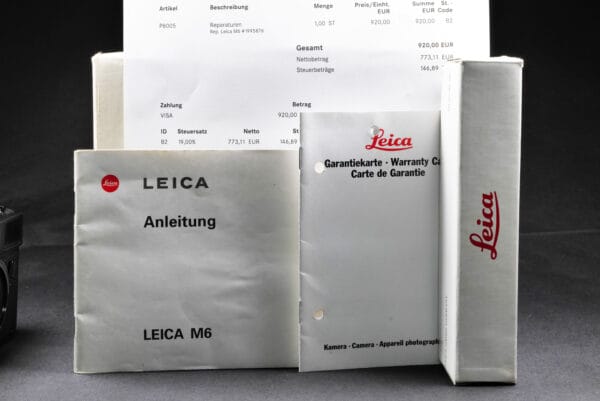 LEICA M6 10404 schwarz analog mit Leder Bereitschaftstasche – Bild 2