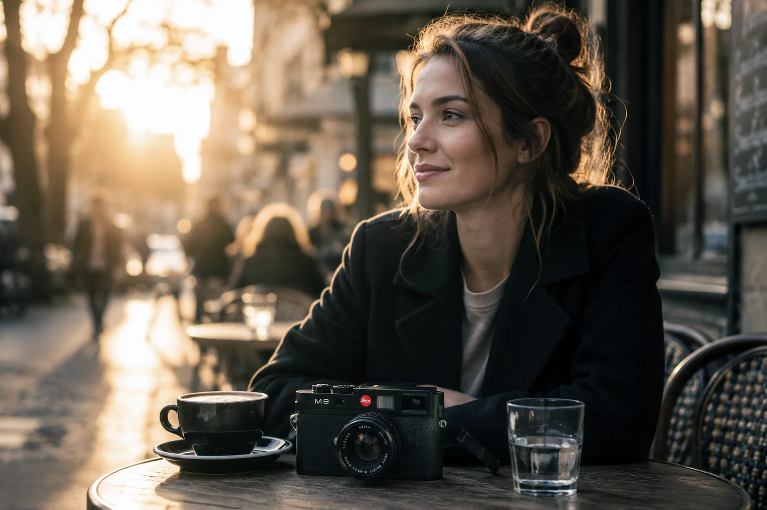 Farbwiedergabe der Leica M9 Frau mit Leica M9 bei natürlichem Abendlicht als Beispiel für die Farbwiedergabe