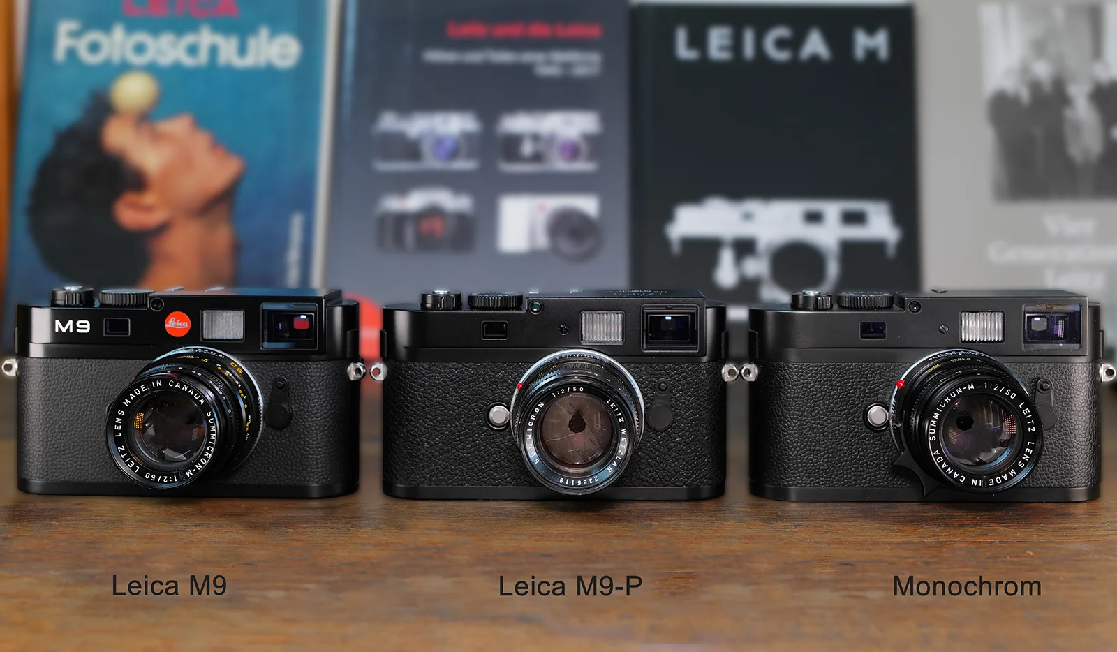 Vergleich der Leica M9 Familie Leica M9, Leica M9-P und Leica M Monochrom im direkten Vergleich
