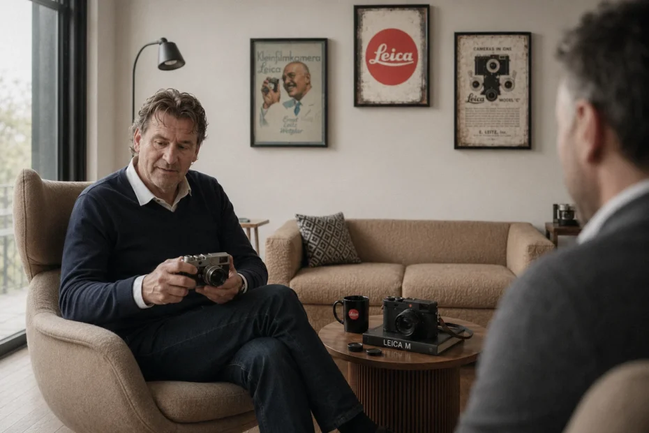 Leica Wohnzimmer mit Horst K. Berghäuser dem Leica Spezialist