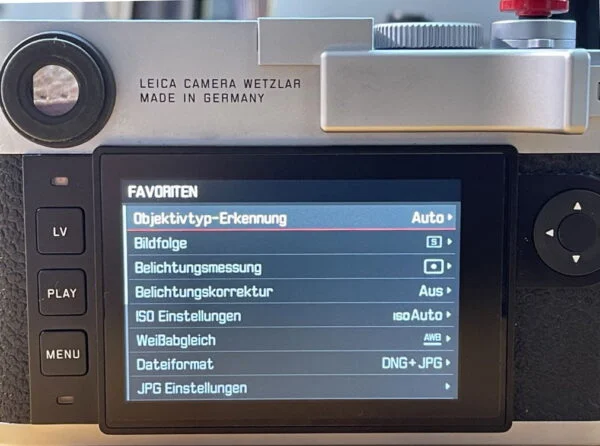 Favoritenmenü der Leica M10